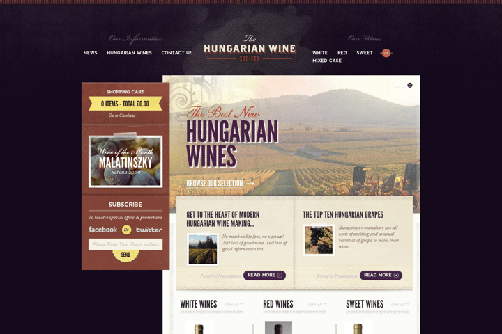 Hungarian Wine Society website preview